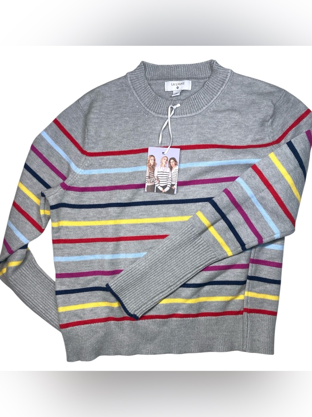 LA LIGNE x Target Women's XL Gray Multicolored Stripe Sweater Nwt